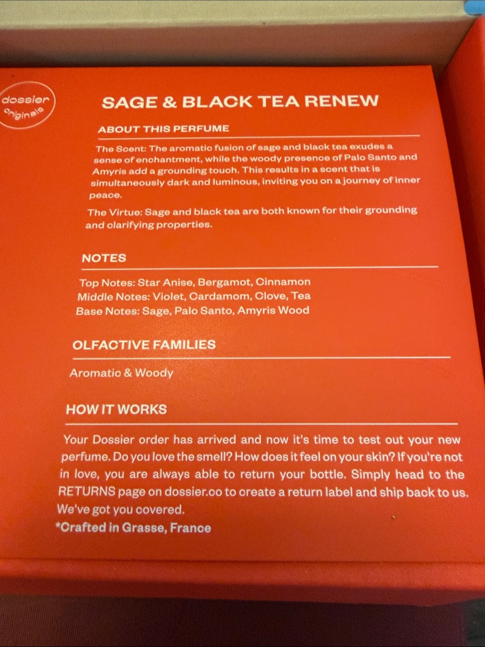 Dossier Sage & Black Tea Renew Fragrance Spray - - Picture 3 of 3